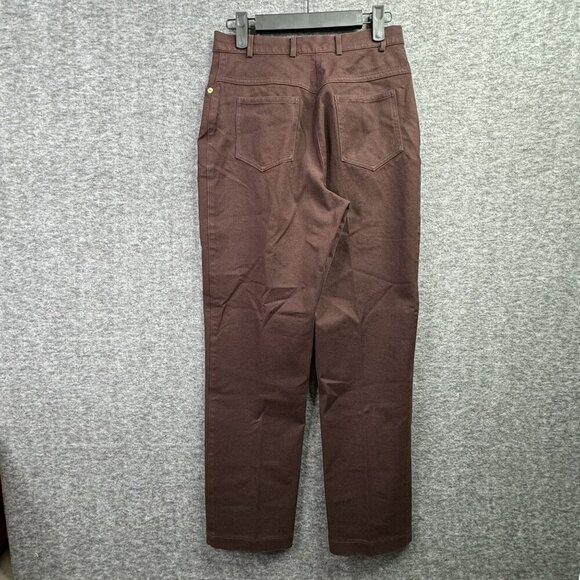 St. John Sport Essential by Marie Gray Brown Pants Size 2 Gold accent high waist - Picture 2 of 8